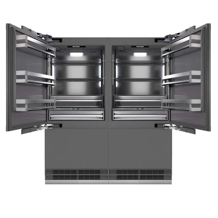 ZLINE 72" Panel Ready Built-In Bottom Freezer Refrigerator,Water Dispenser, Ice Maker,Graphite Gray Champagne Bronze GRBITZ-72-CB09K