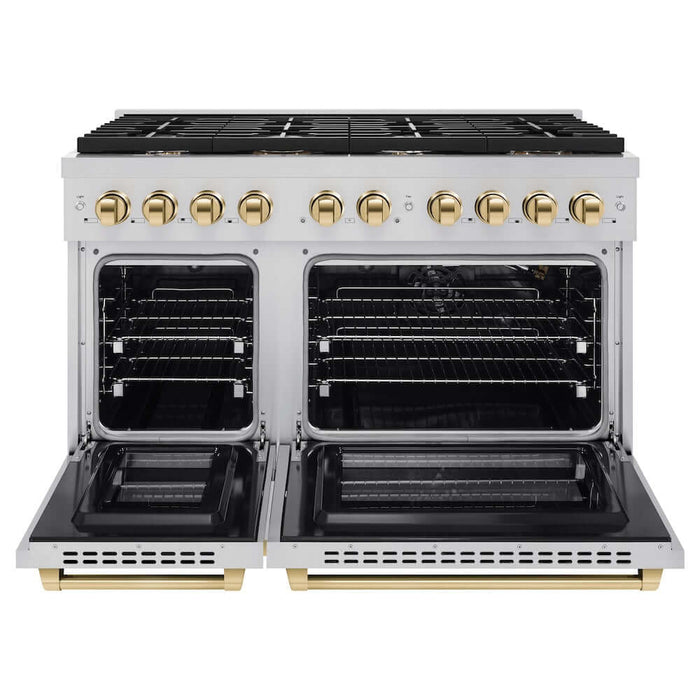 ZLINE 48"Gas Range, Convection Oven Stainless Steel, Gold, SGRZ-48-G09K