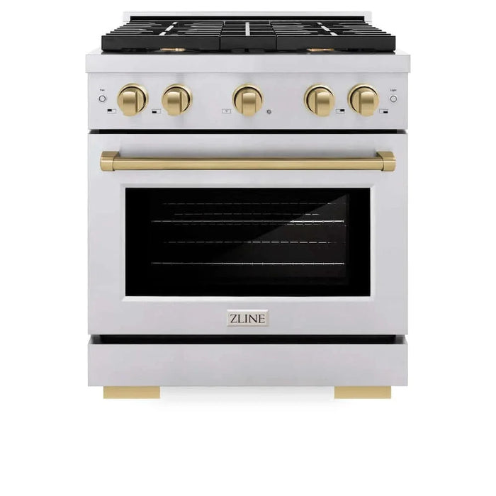 ZLINE 30"Gas Range, Convection Oven Stainless Steel, Champagne Bronze, SGRZ-30-CB09K