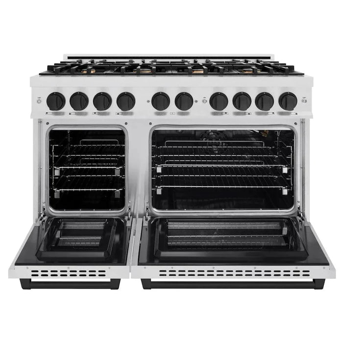 ZLINE 48" Select Gas Range Convection Gas Oven DuraSnow® Stainless Steel Matte Black HGRSZ-48-MB09K