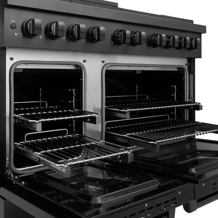 ZLINE 48 in.Gas Range, Convection Gas Oven, Black Stainless Steel, SGRB-4809K