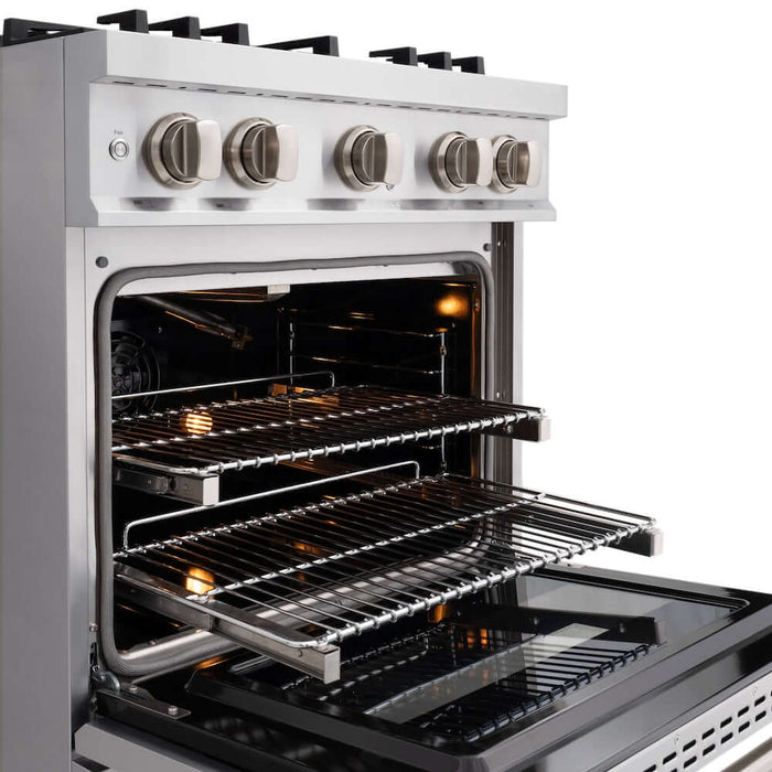 ZLINE 30" Dual Fuel Range, Gas Cooktop, Electric Convection Oven Stainless Steel, CDR-BR-3009K