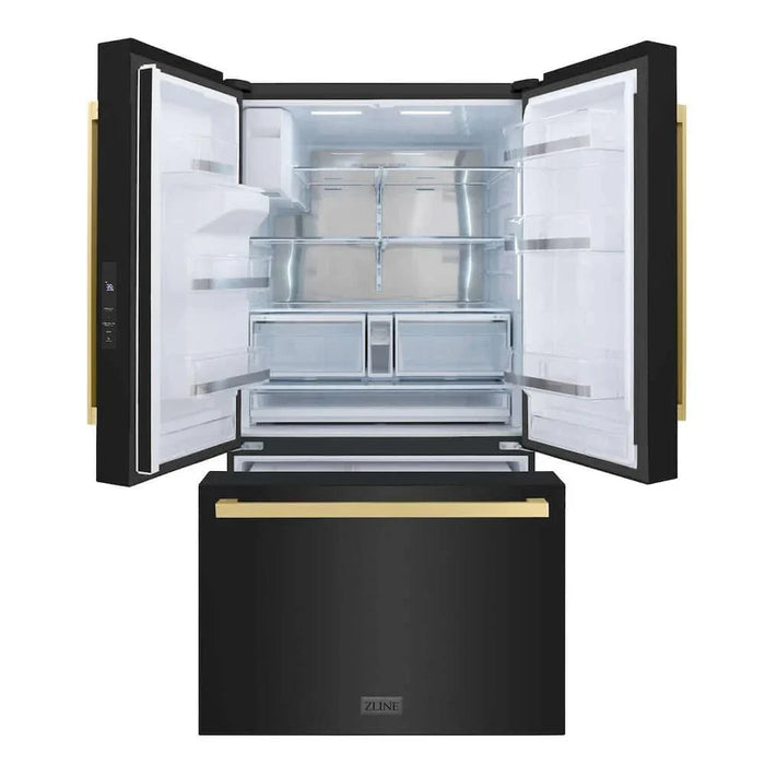 ZLINE 36" Refrigerator, Water, Ice Dispenser, Black Stainless, RSMZ-W36-BS-FCB09K