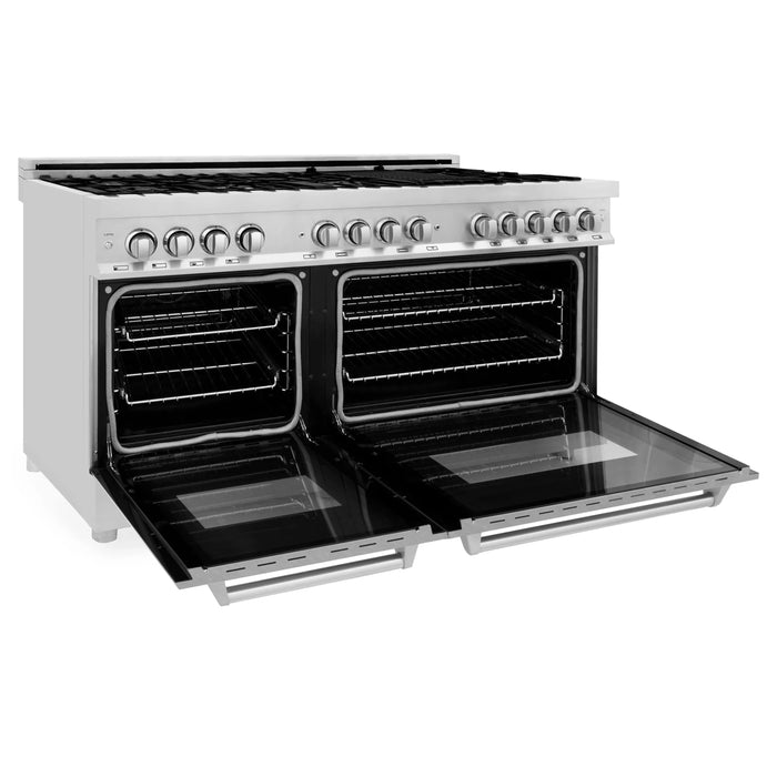 ZLINE 60" Professional Dual Fuel Range with Snow Finish Door, RA-SN-6009K