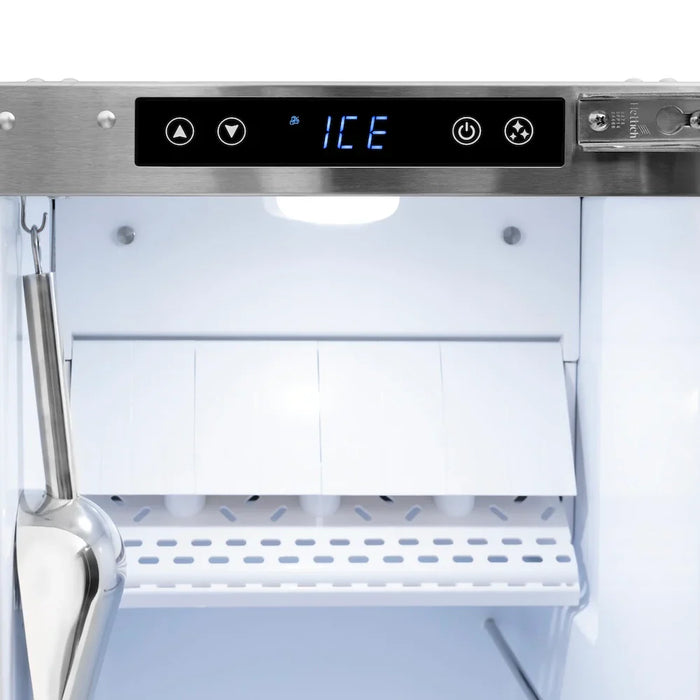 ZLINE Autograph Edition 15" Touchstone Gourmet Ice Maker, Drain Pump, Black Stainless Steel Door, Helix Handle IGMDZ-BS-15-KCB09K