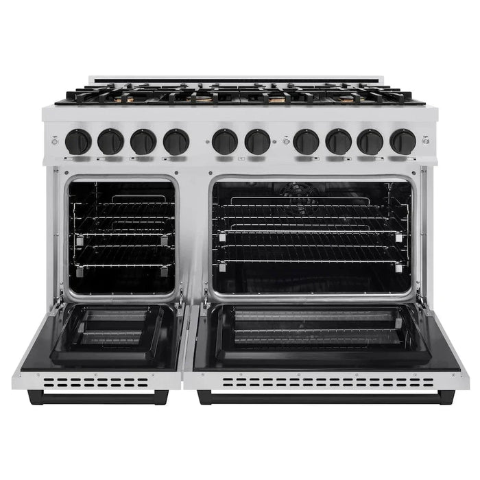 ZLINE 48" Select Dual Fuel Range Gas Cooktop Electric Convection Oven Stainless Steel Matte Black HDRZ-48-MB09K