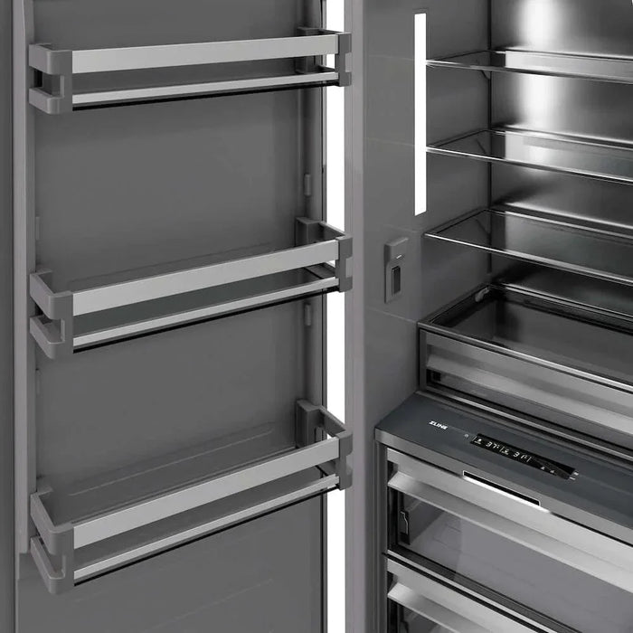 ZLINE 24" Panel Ready Column Refrigerator, Graphite Gray Interior Matte Black RBCRVZ-24-MB09K