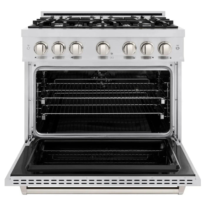 ZLINE 36" Dual Fuel Range, Gas Cooktop, Electric Convection Oven Stainless Steel, CDR3609K