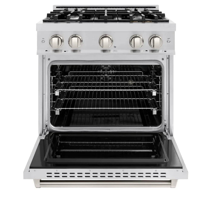 ZLINE 30" Dual Fuel Range, Gas Cooktop, Electric Convection Oven Stainless Steel, CDR3009K