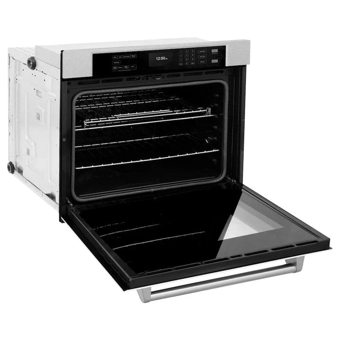ZLINE 30"Professional True Convection Single Wall Oven, Air Fry, Self Clean, DuraSnow® White Matte WASS-WM-3009K