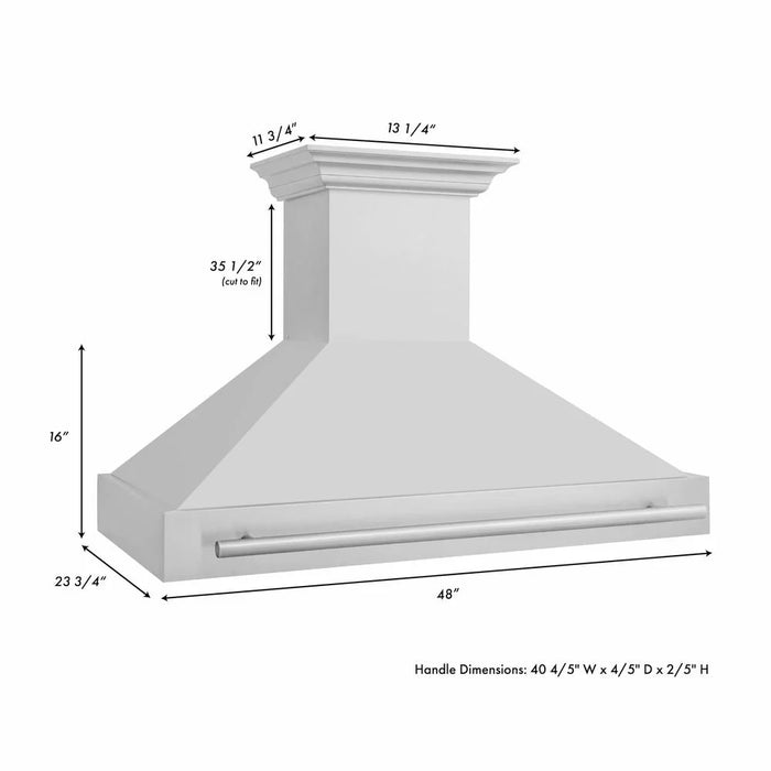 ZLINE 48" Autograph Stainless Steel Wall Range Hood, 8654STX-4809K