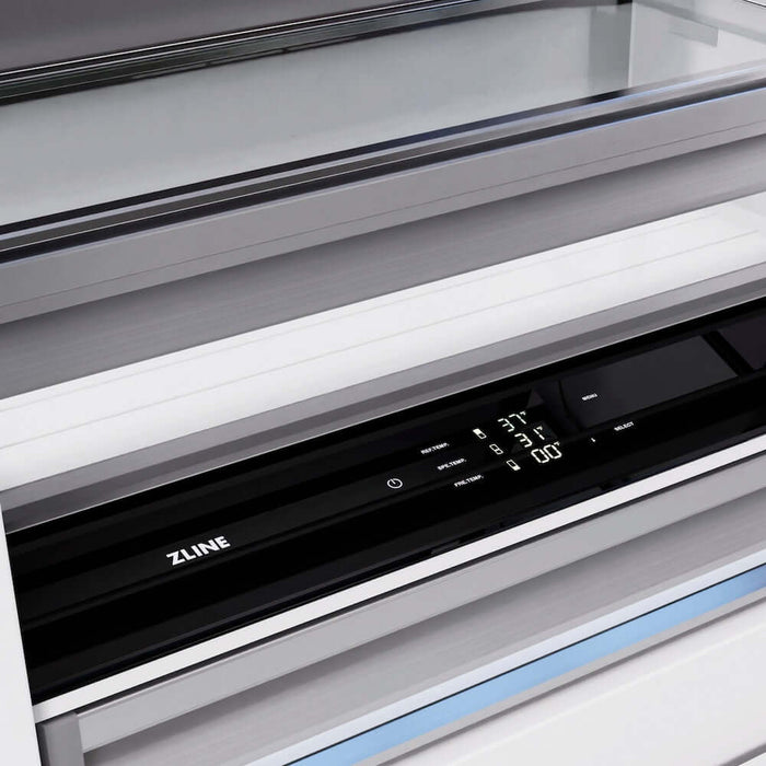 ZLINE 36" Built-In Bottom Freezer Refrigerator,Water Dispenser, Ice Maker, DuraSnow® Champagne Bronze RBITZ-SN-36-CB09K