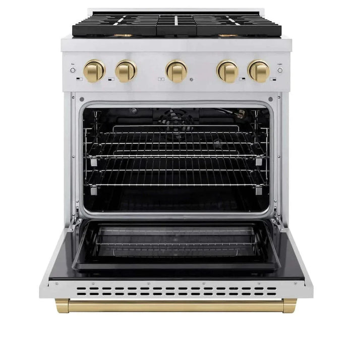 ZLINE 30"Gas Range, Convection Oven Stainless Steel, Champagne Bronze, SGRZ-30-CB09K