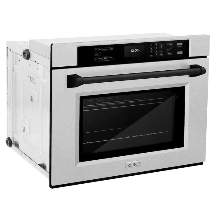 ZLINE 30"Professional True Convection Single Wall Oven, Air Fry, Self Clean, DuraSnow® Matte Black WASSZ-30-MB09K