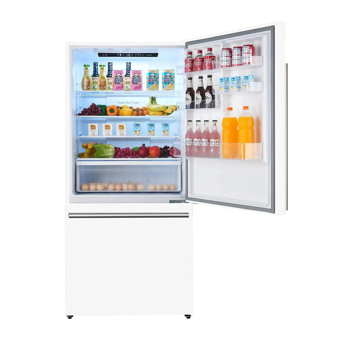 Forno Espresso Package - 30" Electric Range and Refrigerator in White with Silver Handles FBDL-003-03US09K