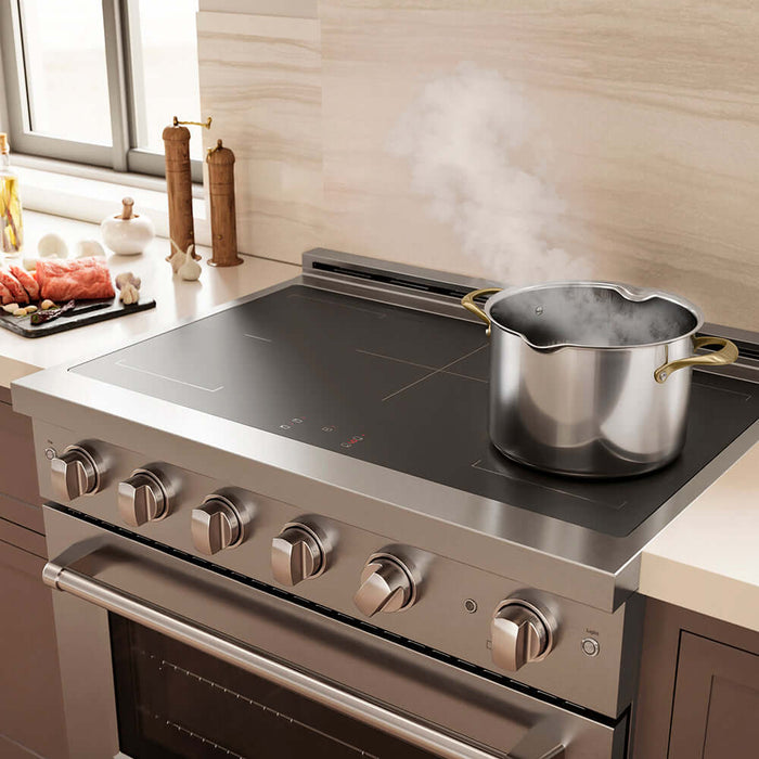 ZLINE 36" Paramount Induction Range, Cooktop, Electric Convection Oven, Satin Stainless Steel SINRS-3609K