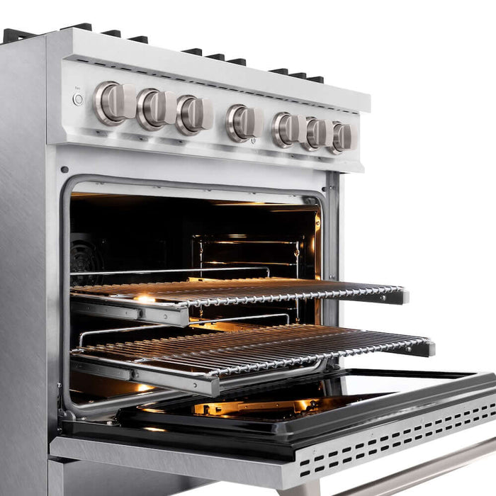 ZLINE 36" Select Dual Fuel Range Gas Cooktop Electric Convection Oven DuraSnow® Stainless Steel Brass Burners HDRS-BR-3609K