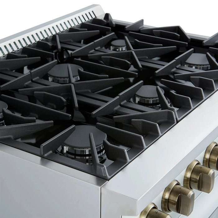 FORNO Marco 36" Gas on Gas Range FFSGS6277-36WHT09K