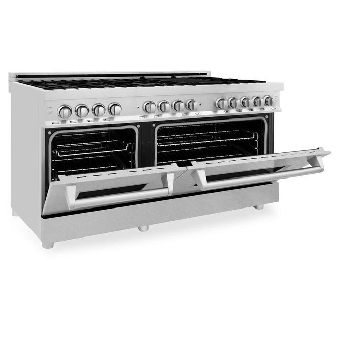ZLINE 60" Professional Dual Fuel Range with Snow Finish Door, RA-SN-6009K