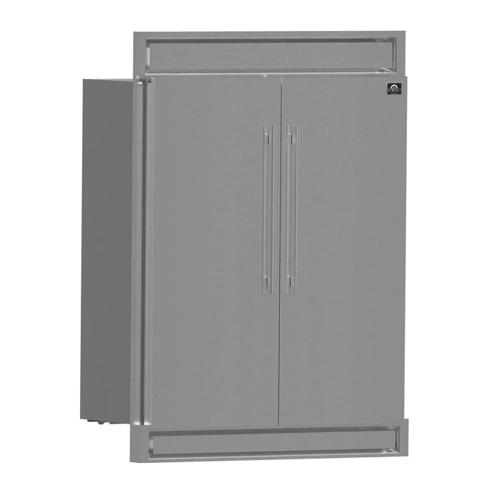 Forno 60" Maderno 2-Piece Convertible Built-In Refrigerator/Freezer with Decorative Grill Trim, 27.2 cu.ft. FFFFD1722-60S09K