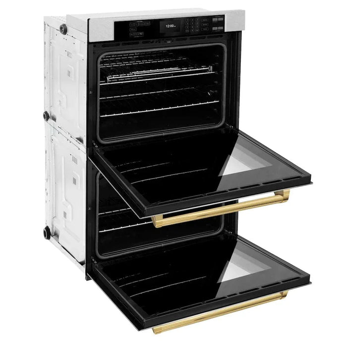 ZLINE 30"Professional True Convection Double Wall Oven, Air Fry, Self Clean, DuraSnow® Gold WADSZ-30-G09K