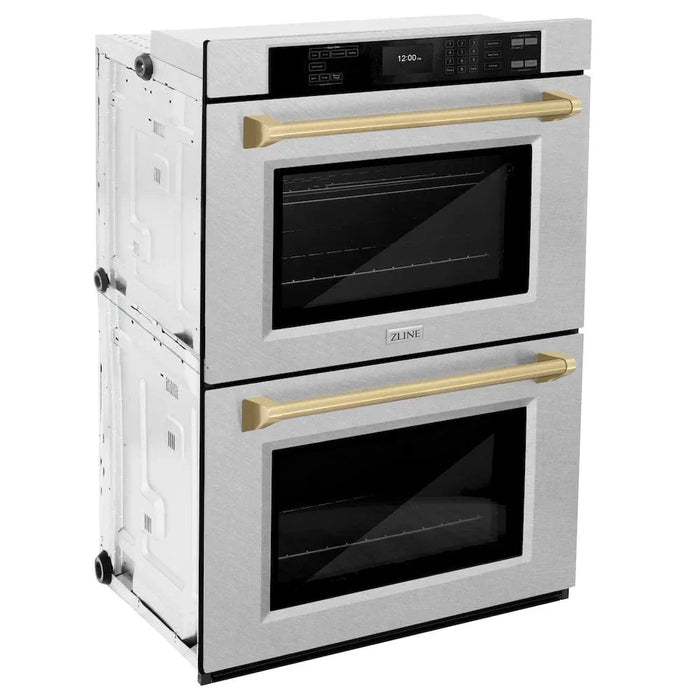 ZLINE 30"Professional True Convection Double Wall Oven, Air Fry, Self Clean, DuraSnow® Champagne Bronze WADSZ-30-CB09K