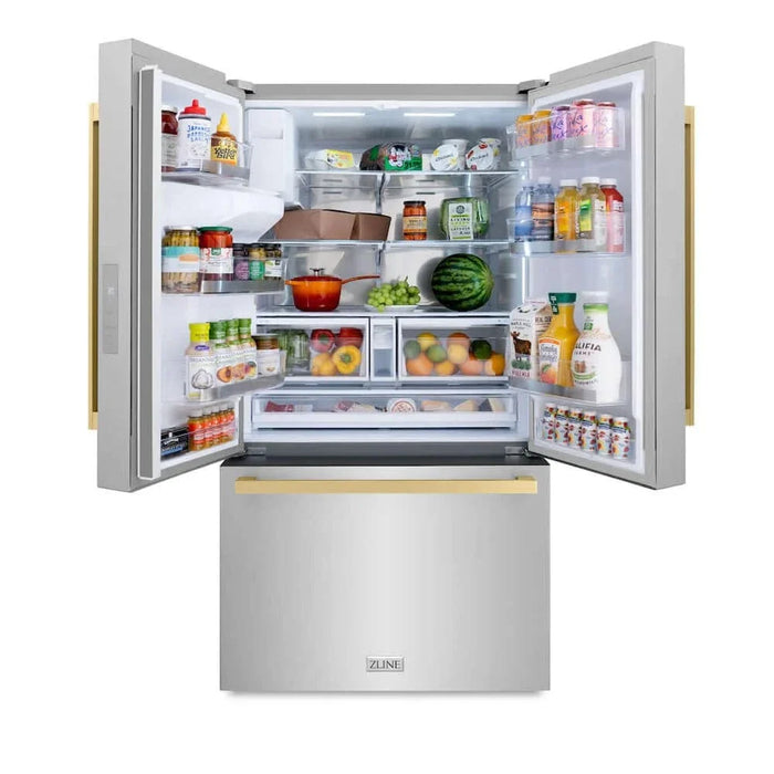 ZLINE 36" Refrigerator, Water, Ice Dispenser, Fingerprint Resistant, RSMZ-W-36-FCB09K