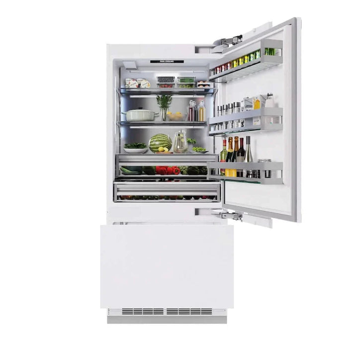 ZLINE 36" Panel Ready Built-In Bottom Freezer Refrigerator,Water Dispenser, Ice Maker, Polished Gold RBITZ-36-G09K