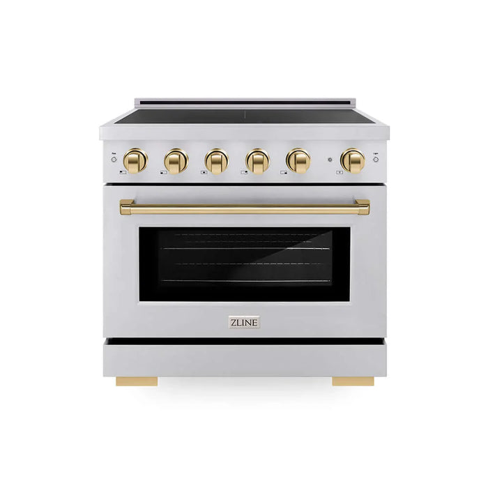 ZLINE 36" Paramount Induction Range, Cooktop, Electric Convection Oven, Satin Stainless Steel SINRSZ-36-CB09K