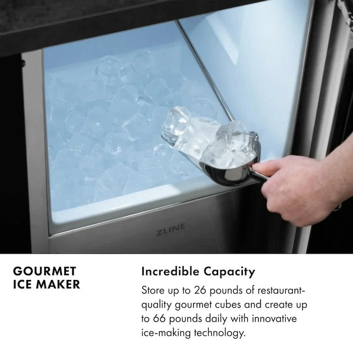 ZLINE 15" Touchstone Gourmet Ice Maker Drain Pump Stainless Steel Door IGMD-ST-1509K