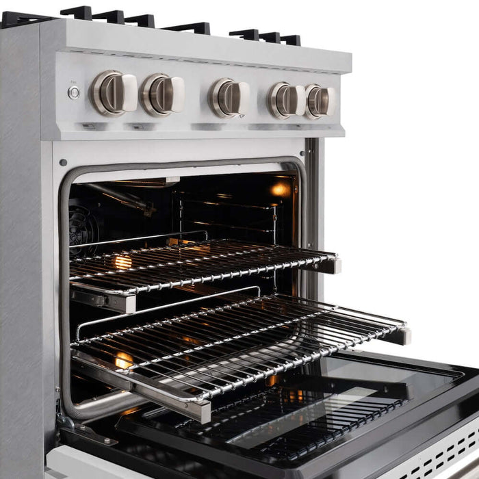 ZLINE 30"Classic Gas Range, Convection Gas Oven, DuraSnow® Stainless Steel, White Matte Door CGRS-WM-3009K
