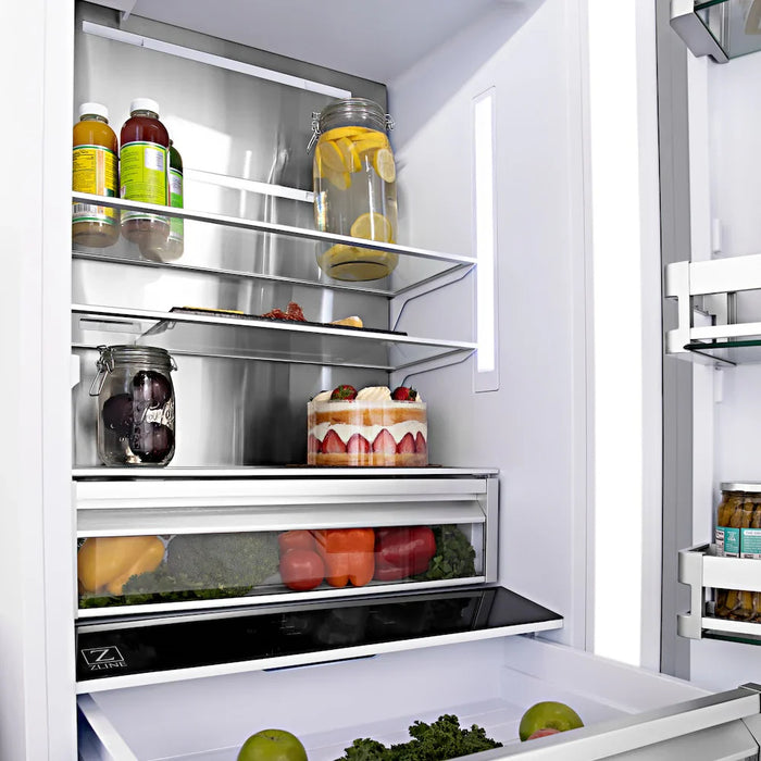 ZLINE Autograph Edition 36" Panel Ready Built-In Bottom Freezer Refrigerator, Water Dispenser, Ice Maker, Accents RBIVZ-36-CB09K