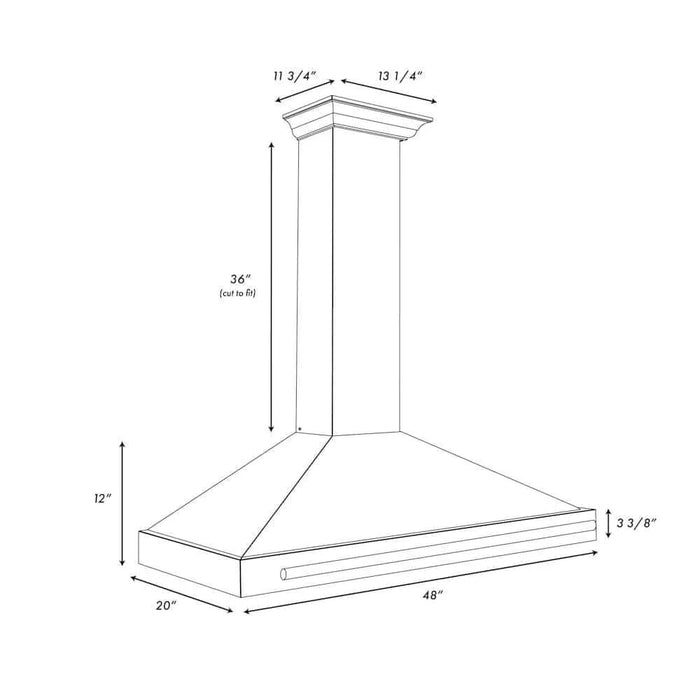 ZLINE 48" Autograph Stainless Wall Range Hood KB4SNZ-BLM48-CB09K