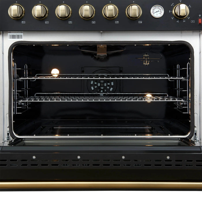 FORNO Marco 36" Gas on Gas Range FFSGS6277-36BLK09K