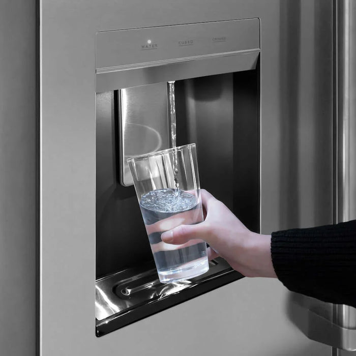 ZLINE Autograph Edition 36" Standard-Depth French Door External Water Dispenser Refrigerator, Dual Ice Maker, Fingerprint-Resistant Stainless Steel RSMZ-W-36-FMB09K