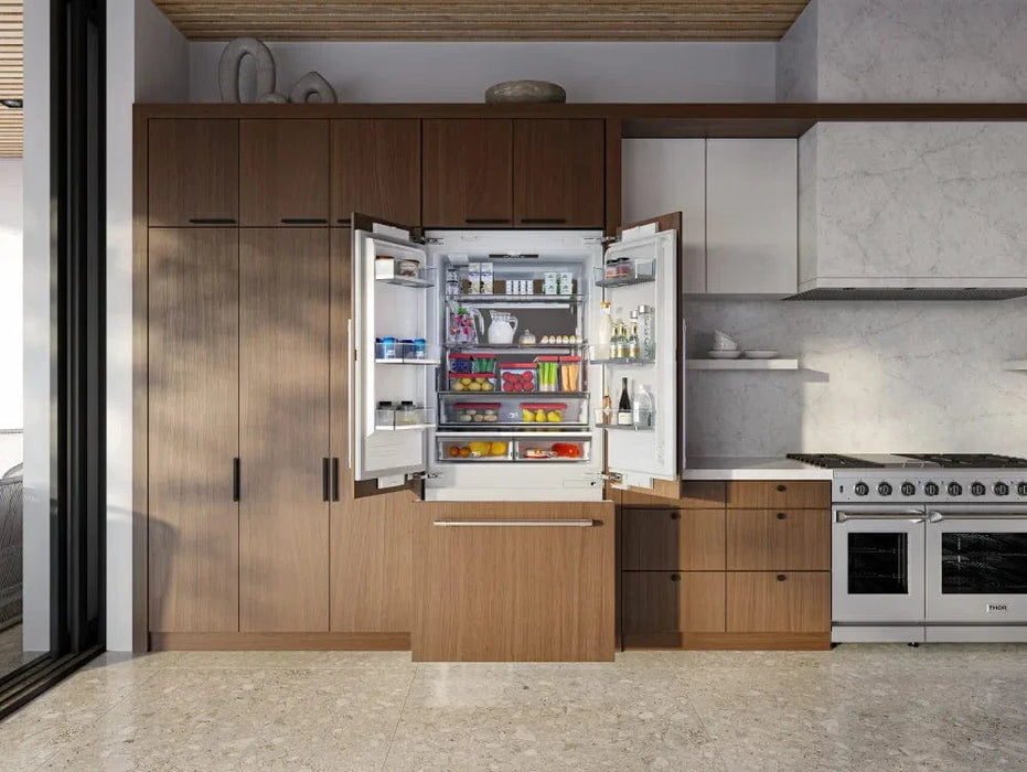THOR 36" Panel Ready Built-In French Door Refrigerator, Interior Water Dispenser, Ice Maker, XRF3619BFP09K