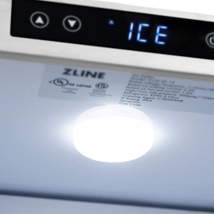 ZLINE 15" Touchstone Clear Cube Ice Maker Drain Pump Panel Ready Door Polished Gold Door ICCDPZ-15-G09K