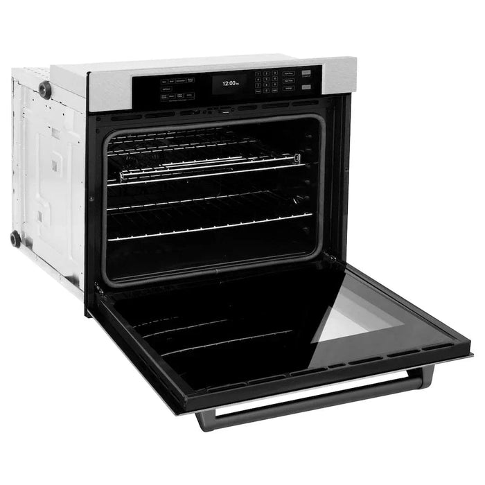 ZLINE 30"Professional True Convection Single Wall Oven, Air Fry, Self Clean, DuraSnow® Matte Black WASSZ-30-MB09K