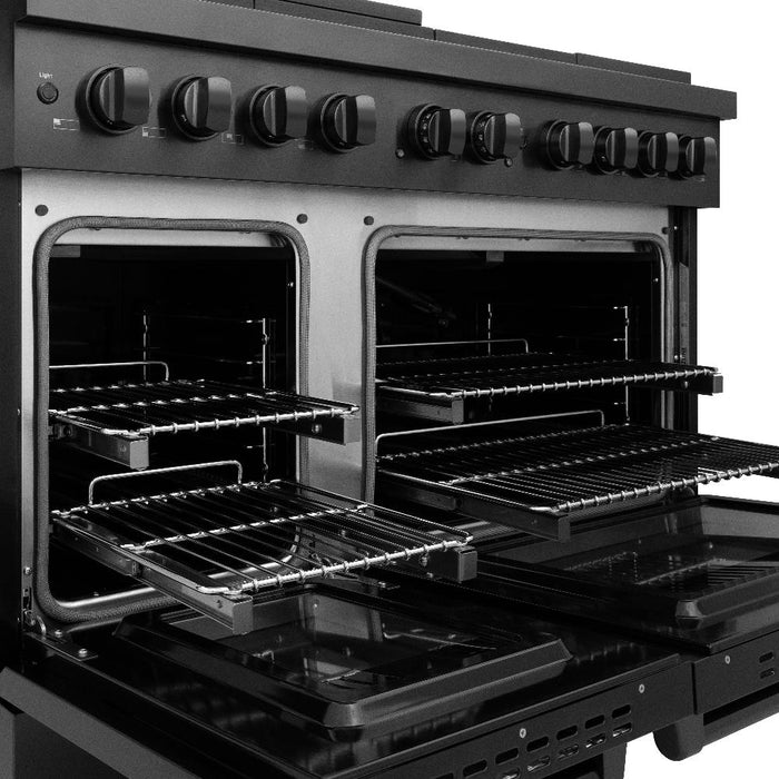 ZLINE 48"Paramount Dual Fuel Range Black Stainless Steel, SDRB-4809K