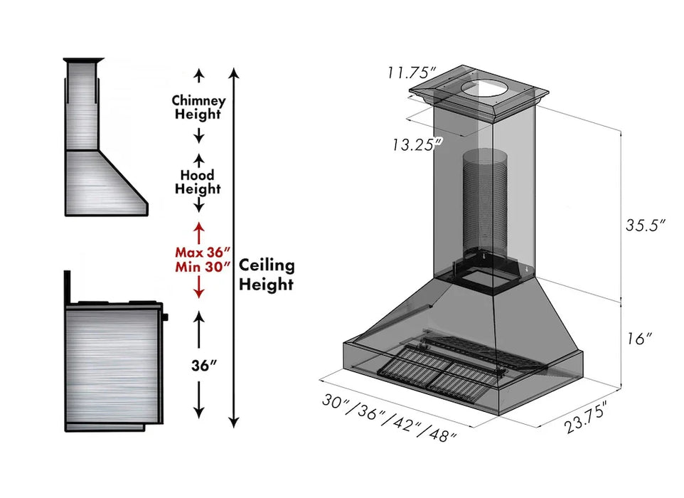 ZLINE 48" Bundle Range RAS-RG-48 & Range Hood 8654RG-48, 2KP-RASRGRH4809K
