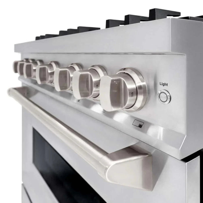ZLINE 36" Dual Fuel Range, Gas Cooktop, Electric Convection Oven Stainless Steel, CDR-BR-3609K