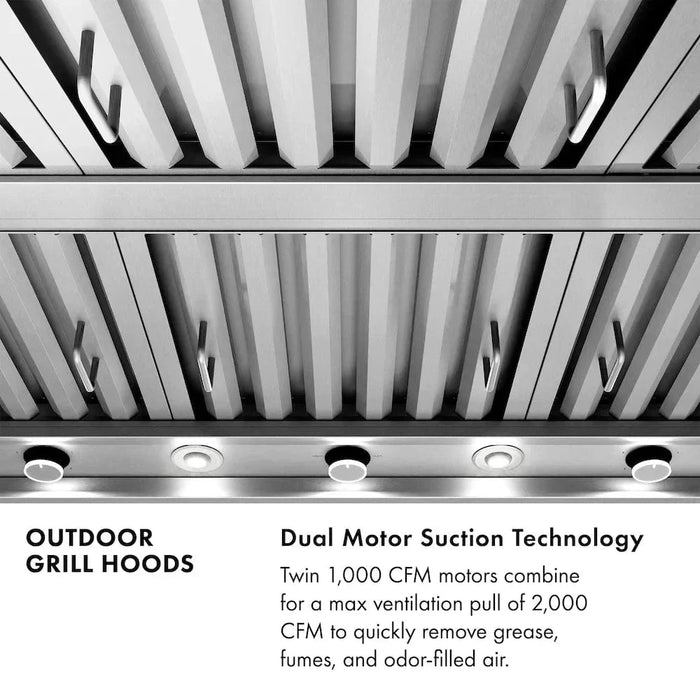 ZLINE Wall Mount Outdoor Grill Hood GOW1-6009K
