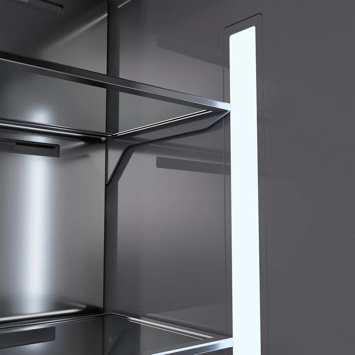 ZLINE Autograph Edition 60" French Door Built-In Bottom Freezer Refrigerator, Water Dispenser, Ice Maker, Black Stainless Steel, Graphite Gray Interior, Helix Handles GRBIVZ-BS60KCB09K