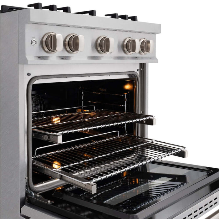 ZLINE 30" Classic Gas Range, Convection Gas Oven DuraSnow® Stainless Steel, Brass Burners CGRS-BR-3009K