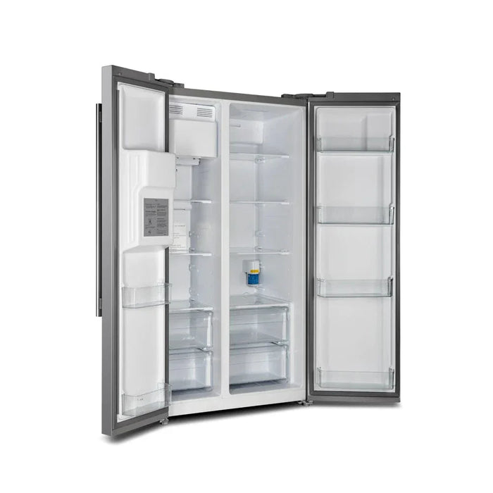 Forno Salerno - 36 in. Side by Side Refrigerator with External Water and Ice Dispenser FFRBI1844-40SG Forno
