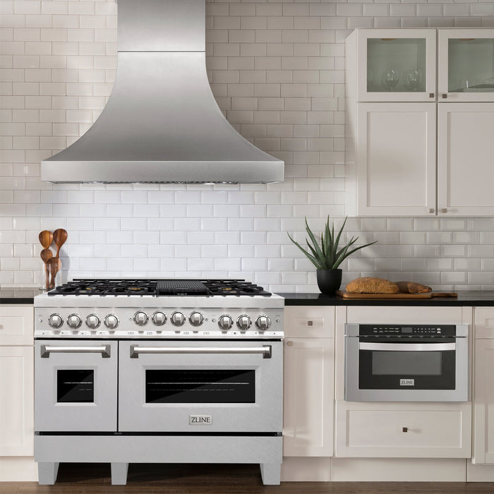 ZLINE 48" Gas On Gas Range In DuraSnow Stainless Steel, RGS-SN-BR-48 - Farmhouse Kitchen and Bath