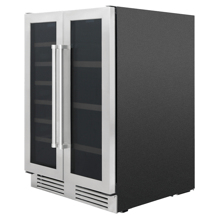 THOR 24 Inch French Door Wine and Beverage Center, 21 Wine Bottle Capacity and 95 Can Capacity  TBC2401DI - Farmhouse Kitchen and Bath