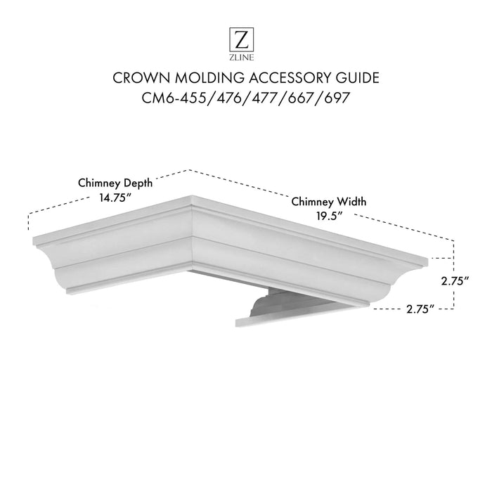 Crown Molding 6 Wall Range Hood Stainless, CM6 - 455/476/477/667/697 - Farmhouse Kitchen and Bath