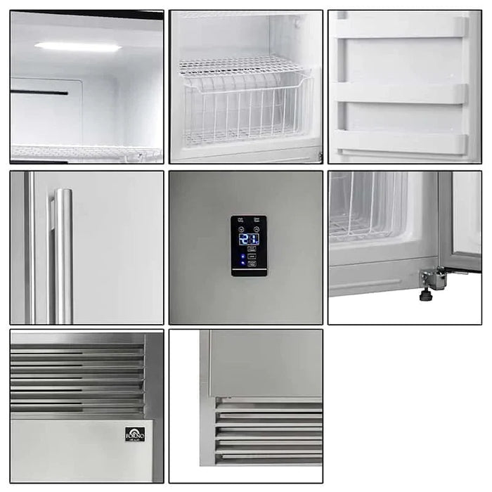 Forno 28" Rizzuto Pro - Style Dual Combination Refrigerator & Freezer FFFFD1933 - 32LS - Farmhouse Kitchen and Bath