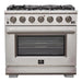 Forno Capriasca - 36 in. Professional Freestanding Range with Gas Stove and Gas Oven FFSGS6260 - 36 - Farmhouse Kitchen and Bath